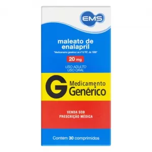 Maleato de Enalapril Genérico EMS 20mg 30 comprimidos
