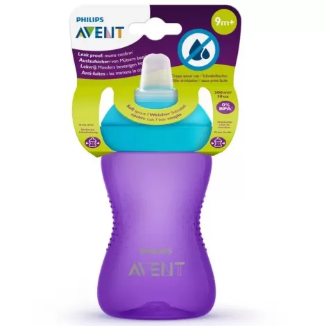 AVENT COPO BICO SILICONE ROXO AZUL 300 ML x 1