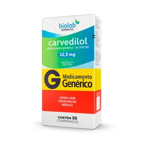Carvedilol Genérico Biolab 12,5mg 30 comprimidos